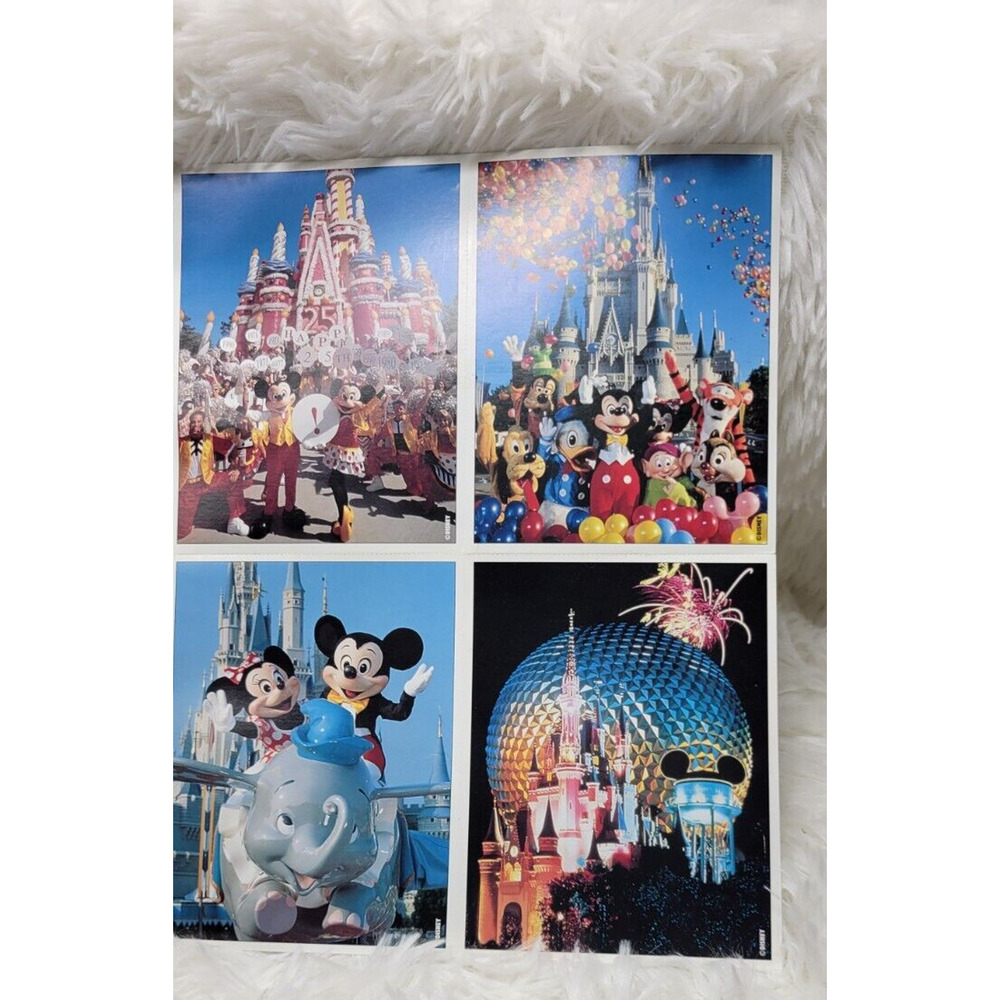Lot of 4 Disney 1996 National Car Rental Systems Unused Postcards Perforated